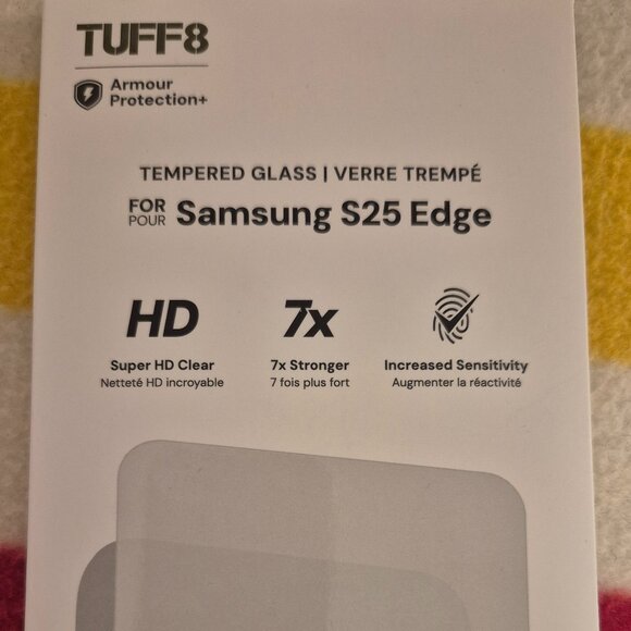 Tuff 8 Samsung S25 Edge Tempered Protector - Picture 1 of 3